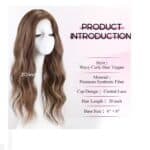 Γυναικείο Topper Τουπέ κορυφής μαλλιών με κλιπ μεγάλης επιφάνειας και lace front (διαφάνεια) 20 inches - Καστανό με ανταύγειες  χρώμα - Image 3