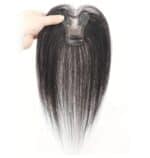 Γυναικείο Topper Τουπέ κορυφής μαλλιών από φυσική τρίχα  Full lace ( ραμμένο σε διαφάνεια ) - Φυσικό Μαύρο χρώμα 11 inches - Image 3