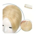 Γυναικείο Topper Τουπέ κορυφής μαλλιών από φυσική τρίχα  Full lace ( ραμμένο σε διαφάνεια ) - Ξανθό 16 inches - Image 2