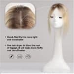 Γυναικείο Topper Τουπέ κορυφής μαλλιών από φυσική τρίχα  Full lace ( ραμμένο σε διαφάνεια ) - Ξανθό ombre σκούρη ρίζα 12 inches - Image 2