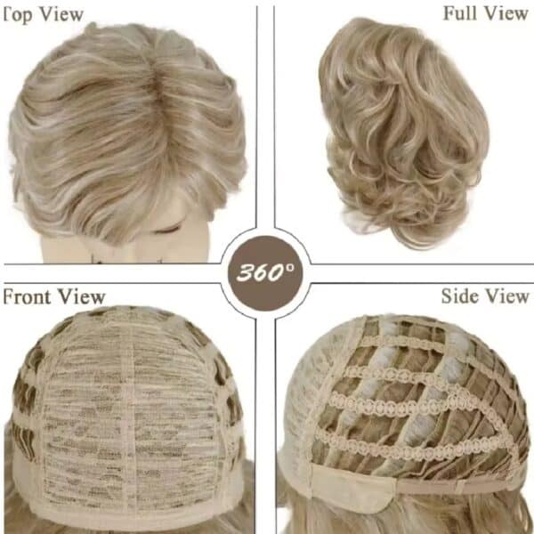 Γυναικεία περούκα σγουρή σε Μαύρο χρώμα  συνθετική υψηλής ποιότητας 11 inches - Image 2