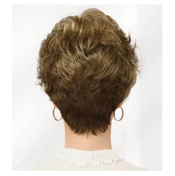 Γυναικεία περούκα σγουρή σε Μαύρο χρώμα  συνθετική υψηλής ποιότητας 8 inches - Image 3