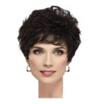 Γυναικεία περούκα σγουρή σε Μαύρο χρώμα  συνθετική υψηλής ποιότητας 8 inches