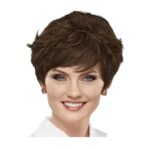 Γυναικεία περούκα σγουρή σε Καστανό σκούρο χρώμα  συνθετική υψηλής ποιότητας 8 inches
