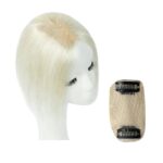 Γυναικείο Topper Τουπέ κορυφής μαλλιών από φυσική τρίχα  - Γκρι ανοιχτό λευκό 10 inches