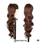 Ποστίς Αλογοουρά  Ponytail συνθετική τρίχα Kanekalon υψηλής ποιότητας με χτενάκι φωλιά- Loose curl Καστανό  #6 71cm