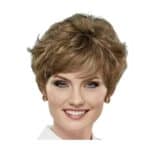 Γυναικεία περούκα σγουρή σε Καστανό ανοιχτό χρώμα  συνθετική υψηλής ποιότητας 8 inches