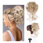 Ποστίς Κότσος με λάστιχο και αφέλειες συνθετική τρίχα υψηλής ποιότητας - Ξανθό σκούρο με αφέλειες χρώμα