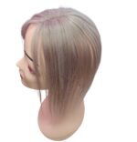 Γυναικείο Topper Τουπέ κορυφής μαλλιών από φυσική τρίχα  - Γκρι silver  10 inches - Image 2