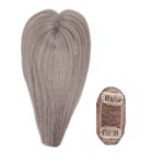 Γυναικείο Topper Τουπέ κορυφής μαλλιών από φυσική τρίχα  - Γκρι silver  10 inches