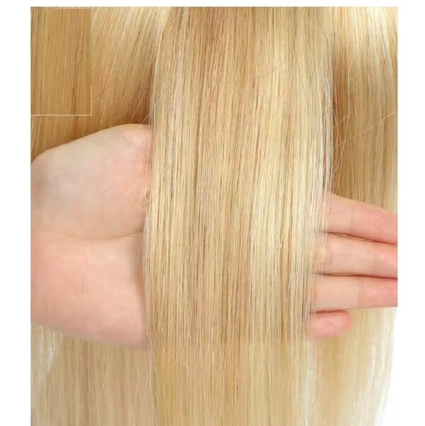 Γυναικείο Topper Τουπέ κορυφής μαλλιών από φυσική τρίχα  - Ξανθό με ανταύγειες p27-613 16 inches - Image 2