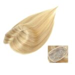 Γυναικείο Topper Τουπέ κορυφής μαλλιών από φυσική τρίχα  - Ξανθό με ανταύγειες p27-613 16 inches