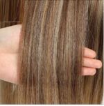 Γυναικείο Topper Τουπέ κορυφής μαλλιών από φυσική τρίχα  - Καστανό με χρυσές μελί ανταύγειες p4-27 16 inches - Image 2