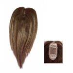 Γυναικείο Topper Τουπέ κορυφής μαλλιών από φυσική τρίχα  - Καστανό με ανταύγειες  10 inches