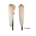 Ποστίς Αλογοουρά  Ponytail συνθετική τρίχα Kanekalon υψηλής ποιότητας με χτενάκι φωλιά- Ίσια Ξανθό ανοιχτό πλατινέ t103/60 71cm