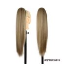 Ποστίς Αλογοουρά  Ponytail συνθετική τρίχα Kanekalon υψηλής ποιότητας με χτενάκι φωλιά- Ίσια Ξανθό σκούρο με ανταύγειες Sp10/k16/613 71cm