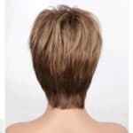 Γυναικεία περούκα σε καστανό ανοιχτό με ανταύγειες χρώμα  συνθετική υψηλής ποιότητας 8 inches - Image 3