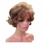 Γυναικεία περούκα σγουρή σε Καστανό ανοιχτό με ανταύγειες χρώμα  συνθετική υψηλής ποιότητας 11 inches - Image 2