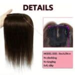 Γυναικείο Topper Τουπέ κορυφής μαλλιών από φυσική τρίχα  - Καστανό σκούρο 10 inches - Image 4