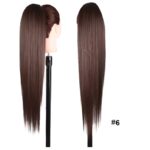 Ποστίς Αλογοουρά  Ponytail συνθετική τρίχα Kanekalon υψηλής ποιότητας με χτενάκι φωλιά- Ίσια Καστανό #6 71cm