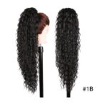 Ποστίς Αλογοουρά  Ponytail συνθετική τρίχα Kanekalon υψηλής ποιότητας με χτενάκι φωλιά- Water Wave Μαύρο # 1B 71cm