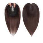 Γυναικείο Topper Τουπέ κορυφής μαλλιών από φυσική τρίχα  - Καστανό σκούρο 10 inches