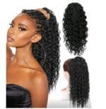 Ποστις Αλογοουρά Ponytail συνθετική τρίχα υψηλής ποιότητας με κλάμερ- Wavy Afro Μαύρο χρώμα 16 inches - Image 2