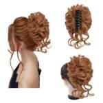 Ποστίς Κότσος συνθετική τρίχα υψηλής ποιότητας με αφέλειες και  κλάμερ τοποθέτησης- Ginger red