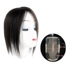 Γυναικείο Topper Τουπέ κορυφής μαλλιών από φυσική τρίχα  με διάφανη βάση - Φυσικό μαύρο 8 inches