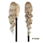 Ποστίς Αλογοουρά  Ponytail συνθετική τρίχα Kanekalon υψηλής ποιότητας με χτενάκι φωλιά- Loose Curl Ξανθό δίχρωμο # T103/60 71cm