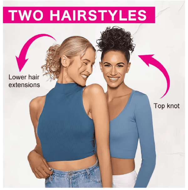 Ποστίς Κότσος Dalia συνθετική τρίχα Kanekalon υψηλής ποιότητας με φωλιά και χτενάκια τοποθέτησης- Καστανό Toffee 8 inches - Image 2