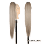 Ποστίς Αλογοουρά  Ponytail συνθετική τρίχα Kanekalon υψηλής ποιότητας με χτενάκι φωλιά- Ίσια Ξανθό Γκρι # Baby Blond 71cm