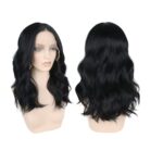 Γυναικεία περούκα Full lace 13x4 (αόρατη εφαρμογή) σε Μαύρο 1b χρώμα συνθετική υψηλής ποιότητας Kanekalon τρίχα    20 inches