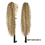 Ποστίς Αλογοουρά  Ponytail συνθετική τρίχα Kanekalon υψηλής ποιότητας με χτενάκι φωλιά- Water Wave Καστανό με ανταύγειες # Sp10/K16/613 71cm