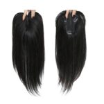 Γυναικείο Topper Τουπέ κορυφής μαλλιών από φυσική τρίχα  - Μαύρο 14 inches