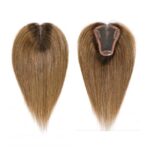 Γυναικείο Topper Τουπέ κορυφής μαλλιών από φυσική τρίχα  - Καστανό με σκούρη ρίζα χρώμα 10 inches