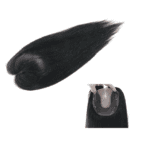 Γυναικείο Topper Τουπέ κορυφής μαλλιών από φυσική τρίχα  - Μαύρο χρώμα 18 inches