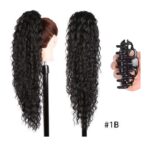 Ποστίς Αλογοουρά  Ponytail συνθετική τρίχα Kanekalon υψηλής ποιότητας με Κλάμερ - Water Wave Μαύρο # 1B 71cm