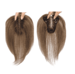 Γυναικείο Topper Τουπέ κορυφής μαλλιών από φυσική τρίχα  - Καστανό ανοιχτό ombre 10 inches