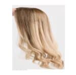 Γυναικείο Topper Τουπέ κορυφής μαλλιών από φυσική τρίχα με διάφανη βάση 15cm*18cm - Ξανθό μελί με σκούρη ρίζα 16 inches - Image 2