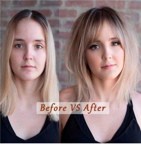 Γυναικείο Topper Τουπέ κορυφής μαλλιών από φυσική τρίχα  - Μαύρο χρώμα 18 inches - Image 3