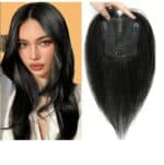 Γυναικείο Topper Τουπέ κορυφής μαλλιών από φυσική τρίχα  - Μαύρο 10 inches - Image 2