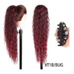 Ποστίς Αλογοουρά  Ponytail συνθετική τρίχα Kanekalon υψηλής ποιότητας με Κλάμερ- Water Wave Κόκκινο Burgundy # T1B/BUG 71cm
