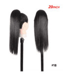 Ποστίς Αλογοουρά  Ponytail συνθετική τρίχα Kanekalon υψηλής ποιότητας με Φωλιά και χτενάκι - Ίσια Μαύρο χρώμα #1b 50cm