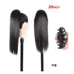 Ποστίς Αλογοουρά  Ponytail συνθετική τρίχα Kanekalon υψηλής ποιότητας με Κλάμερ - Ίσια Μαύρο χρώμα #1b 50cm