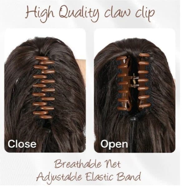 Ποστίς Αλογοουρά  Ponytail συνθετική τρίχα Kanekalon υψηλής ποιότητας με Κλάμερ- Loose curl Γκρι Silver  #T1b/Silver 71cm - Image 4