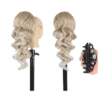 Ποστίς Αλογοουρά  Ponytail συνθετική τρίχα Kanekalon υψηλής ποιότητας με Κλάμερ- Loose curl Ξανθό με πλατίνα #103/60 50cm