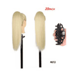 Ποστίς Αλογοουρά  Ponytail συνθετική τρίχα Kanekalon υψηλής ποιότητας με Κλάμερ - Ίσια Ξανθό ανοιχτό χρώμα #613 50cm