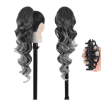 Ποστίς Αλογοουρά  Ponytail συνθετική τρίχα Kanekalon υψηλής ποιότητας με Κλάμερ- Loose curl Γκρι Silver  #T1b/Silver 71cm