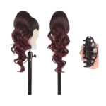 Ποστίς Αλογοουρά  Ponytail συνθετική τρίχα Kanekalon υψηλής ποιότητας με Κλάμερ- Loose curl Κόκκινο σκούρο Burgundy  #T1B/BUG 50cm